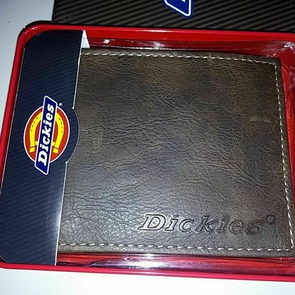 DICKIES Billfold Wallet Leather STYLE 31IP220003 COLOR BROWN NEW IN TIN - Picture 4 of 9